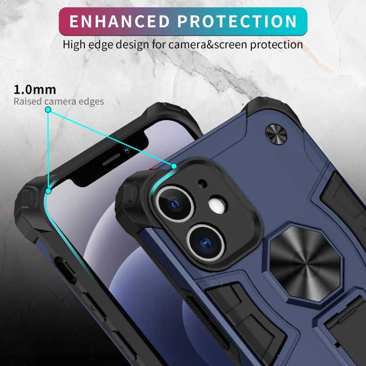 For iPhone 12 10pcs Shockproof TPU + PC Protective Case with Invisible Holder