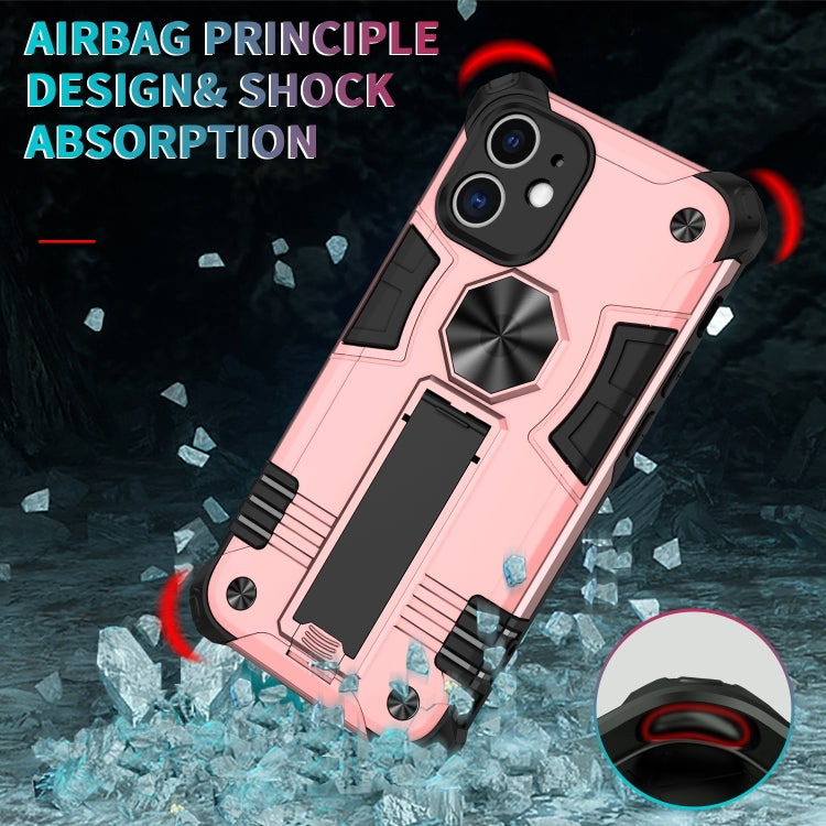 For iPhone 12 10pcs Shockproof TPU + PC Protective Case with Invisible Holder