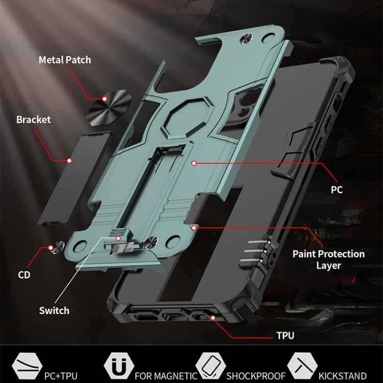 For iPhone 12 10pcs Shockproof TPU + PC Protective Case with Invisible Holder