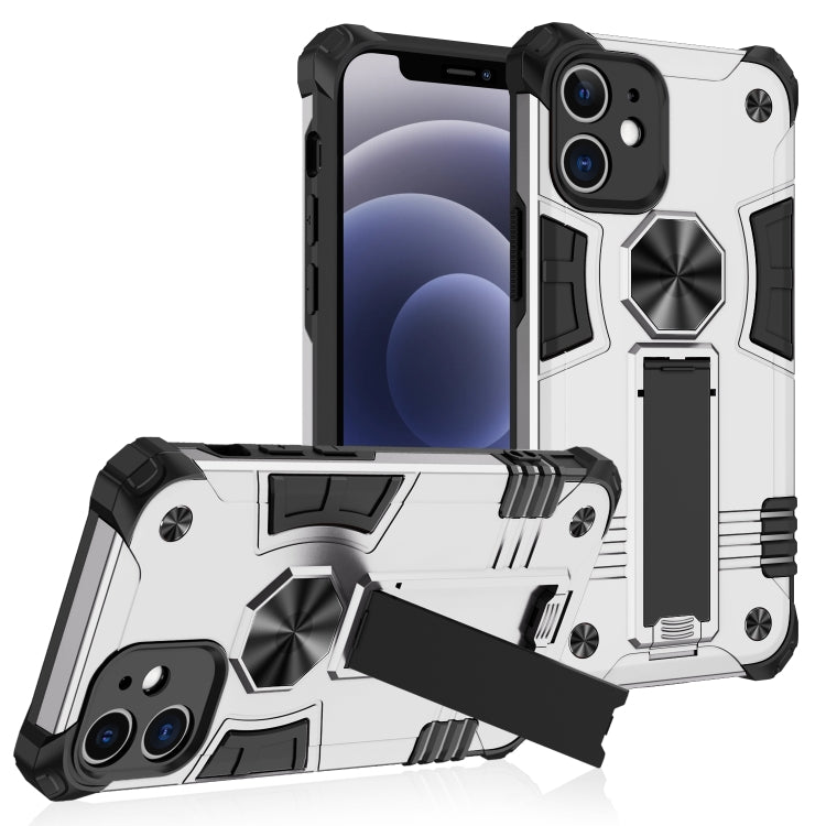 For iPhone 12 10pcs Shockproof TPU + PC Protective Case with Invisible Holder