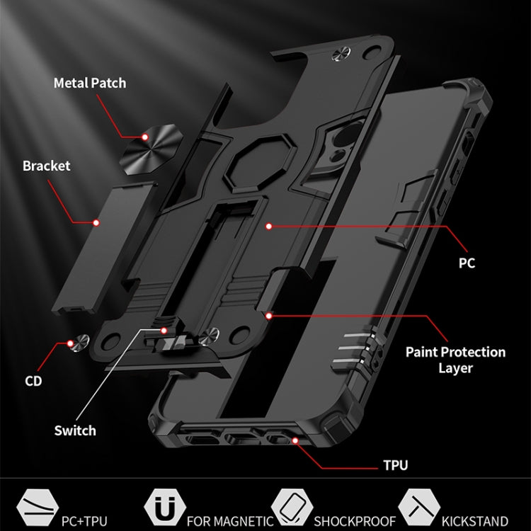 For iPhone 12 Pro 10pcs Shockproof TPU + PC Protective Case with Invisible Holder