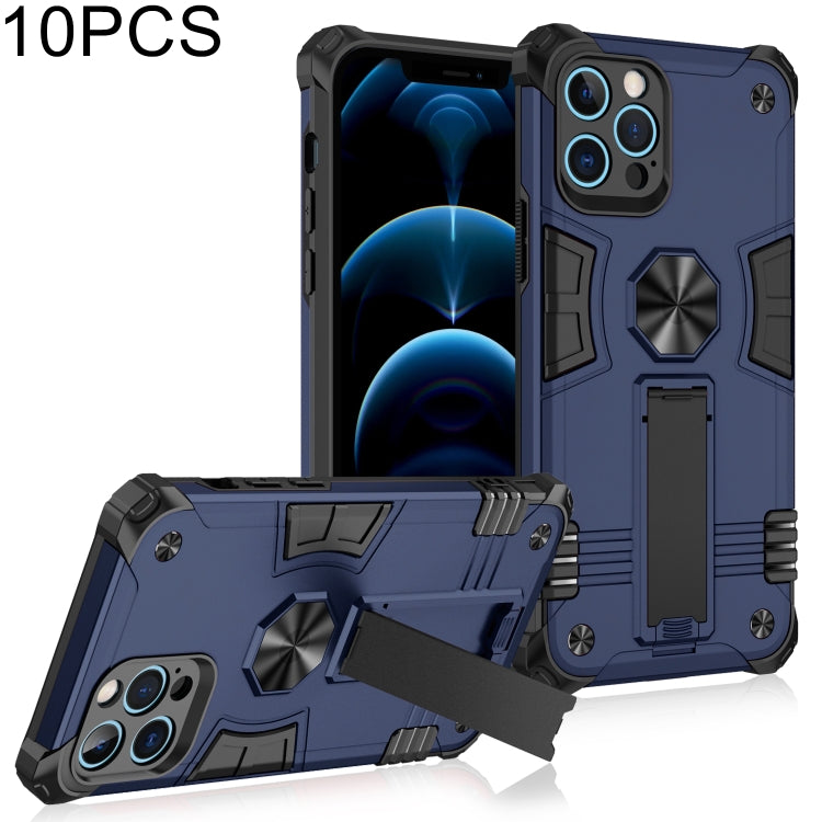For iPhone 12 Pro 10pcs Shockproof TPU + PC Protective Case with Invisible Holder