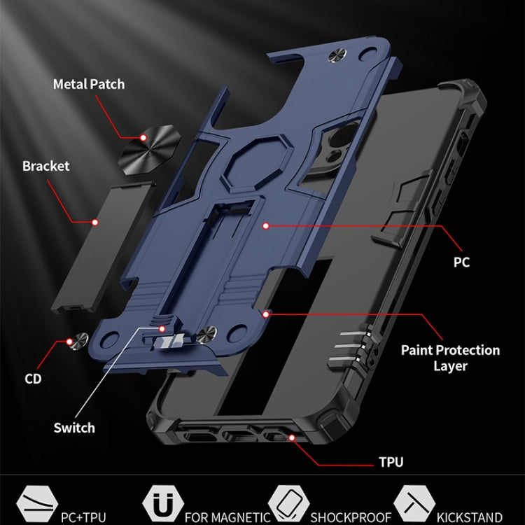 For iPhone 12 Pro 10pcs Shockproof TPU + PC Protective Case with Invisible Holder