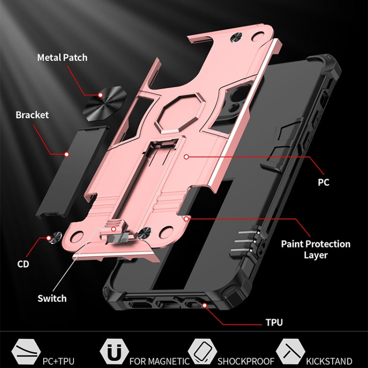 For iPhone 12 Pro 10pcs Shockproof TPU + PC Protective Case with Invisible Holder