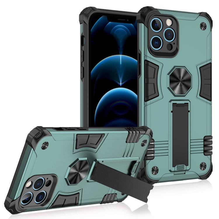 For iPhone 12 Pro 10pcs Shockproof TPU + PC Protective Case with Invisible Holder