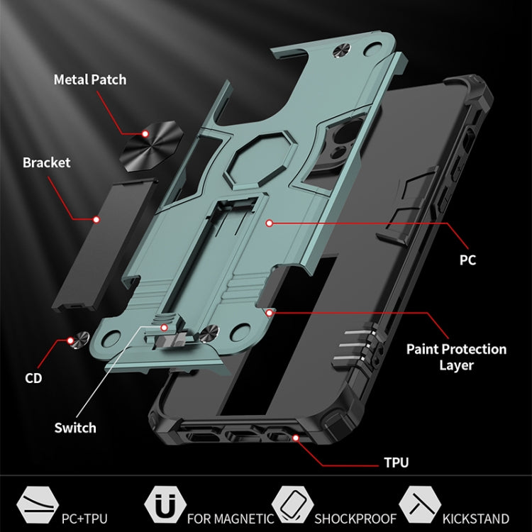 For iPhone 12 Pro 10pcs Shockproof TPU + PC Protective Case with Invisible Holder