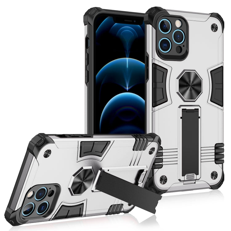 For iPhone 12 Pro 10pcs Shockproof TPU + PC Protective Case with Invisible Holder