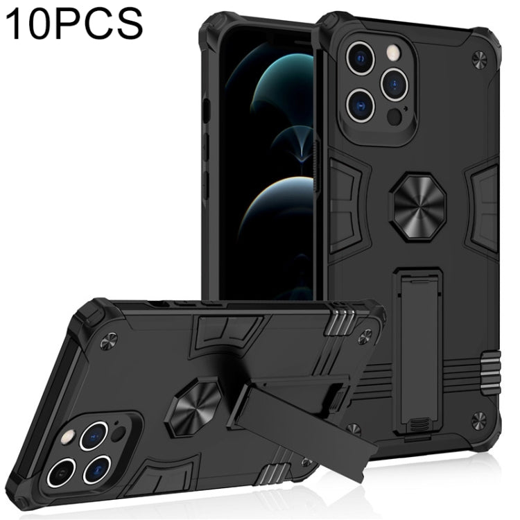 For iPhone 12 Pro Max 10 PCS Shockproof TPU + PC Protective Case with Invisible Holder