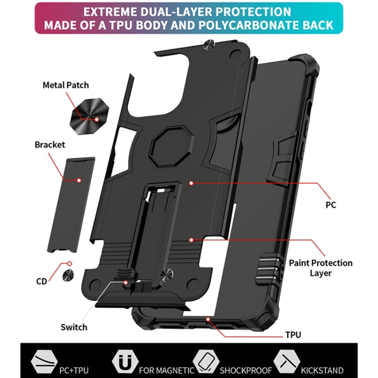 For iPhone 12 Pro Max 10 PCS Shockproof TPU + PC Protective Case with Invisible Holder