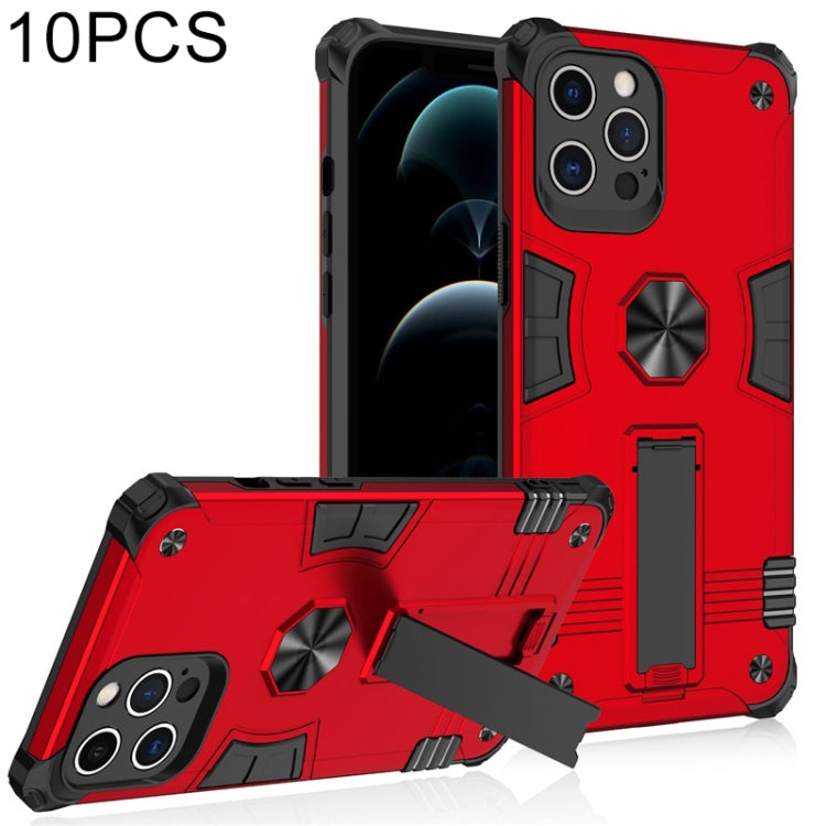 For iPhone 12 Pro Max 10 PCS Shockproof TPU + PC Protective Case with Invisible Holder