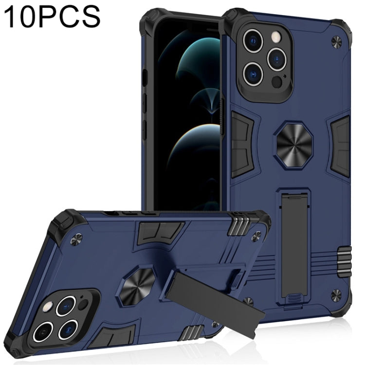 For iPhone 12 Pro Max 10 PCS Shockproof TPU + PC Protective Case with Invisible Holder