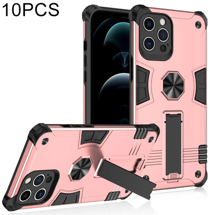 For iPhone 12 Pro Max 10 PCS Shockproof TPU + PC Protective Case with Invisible Holder