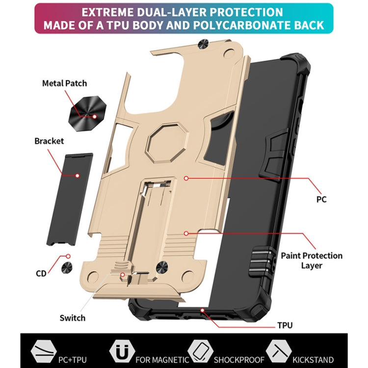 For iPhone 12 Pro Max 10 PCS Shockproof TPU + PC Protective Case with Invisible Holder
