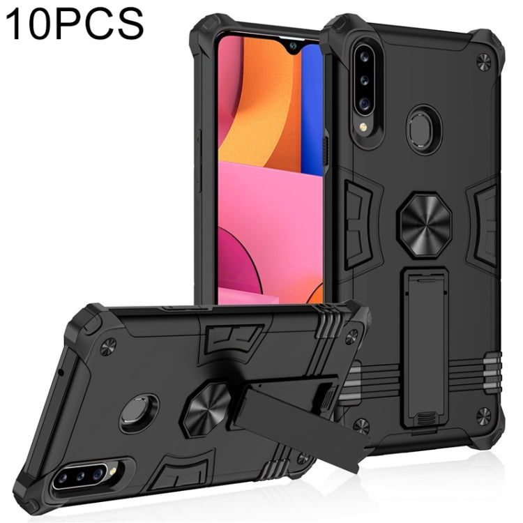 For Samsung Galaxy A20s 10 PCS Shockproof TPU + PC Protective Case with Invisible Holder
