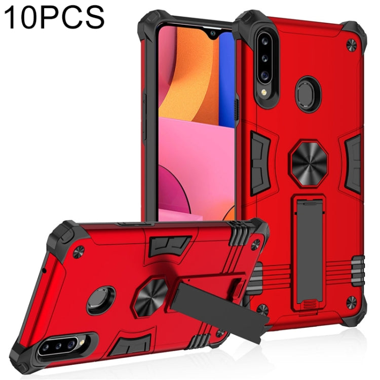 For Samsung Galaxy A20s 10 PCS Shockproof TPU + PC Protective Case with Invisible Holder