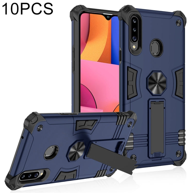 For Samsung Galaxy A20s 10 PCS Shockproof TPU + PC Protective Case with Invisible Holder