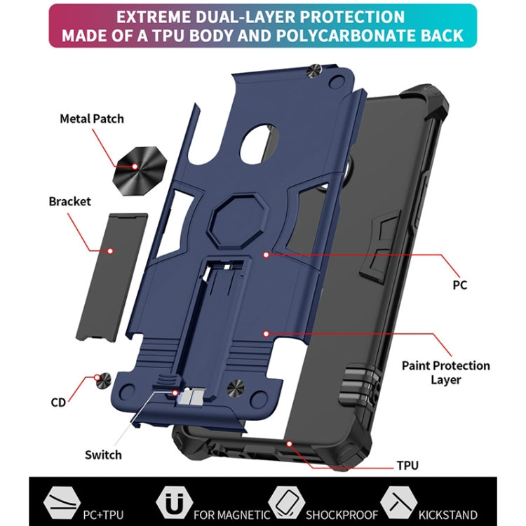 For Samsung Galaxy A20s 10 PCS Shockproof TPU + PC Protective Case with Invisible Holder