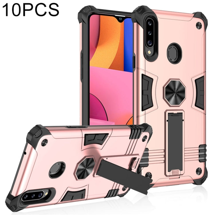 For Samsung Galaxy A20s 10 PCS Shockproof TPU + PC Protective Case with Invisible Holder