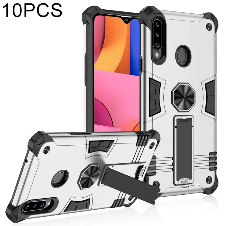 For Samsung Galaxy A20s 10 PCS Shockproof TPU + PC Protective Case with Invisible Holder