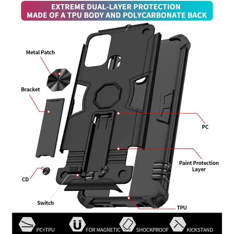 For Samsung Galaxy A21s 10 PCS Shockproof TPU + PC Protective Case with Invisible Holder