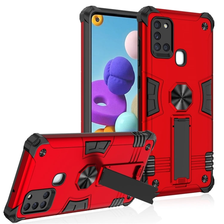For Samsung Galaxy A21s 10 PCS Shockproof TPU + PC Protective Case with Invisible Holder