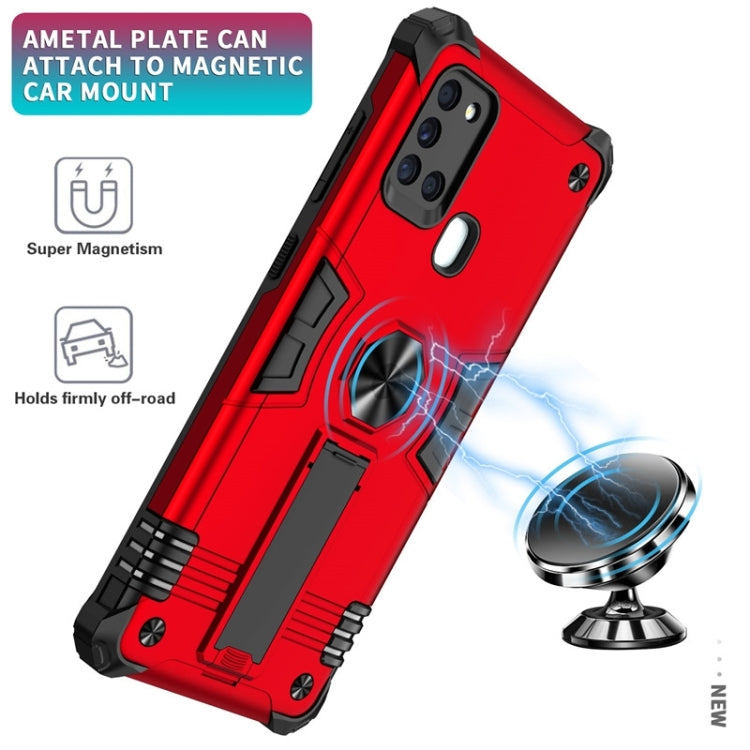 For Samsung Galaxy A21s 10 PCS Shockproof TPU + PC Protective Case with Invisible Holder