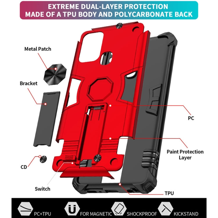 For Samsung Galaxy A21s 10 PCS Shockproof TPU + PC Protective Case with Invisible Holder