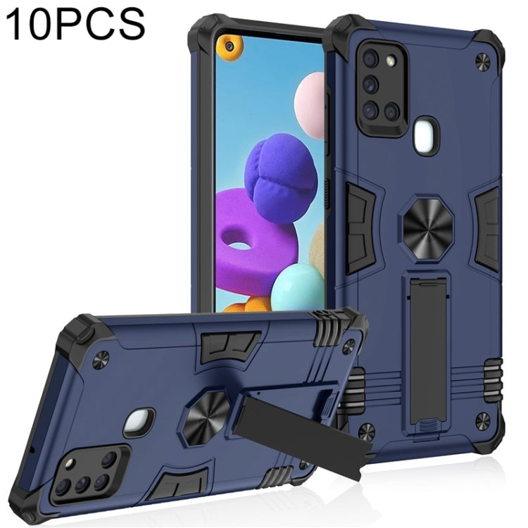 For Samsung Galaxy A21s 10 PCS Shockproof TPU + PC Protective Case with Invisible Holder