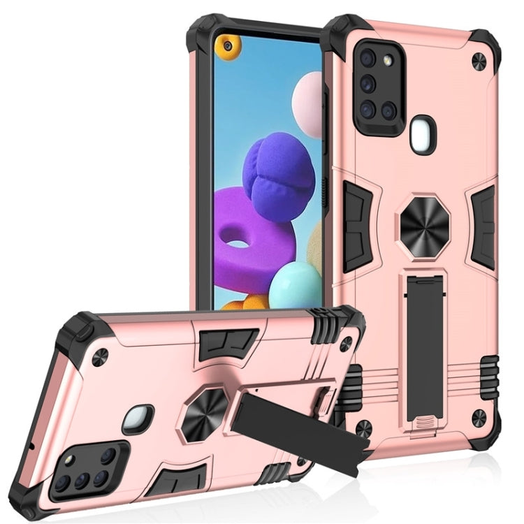 For Samsung Galaxy A21s 10 PCS Shockproof TPU + PC Protective Case with Invisible Holder