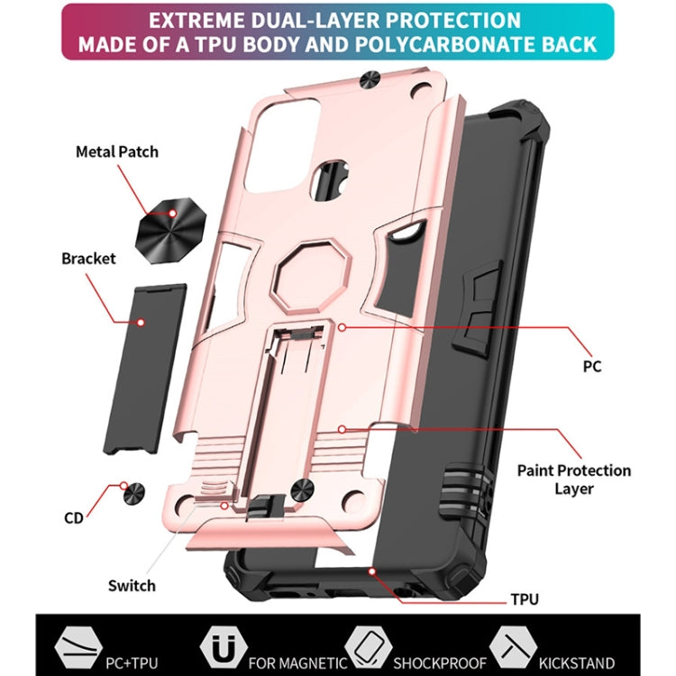 For Samsung Galaxy A21s 10 PCS Shockproof TPU + PC Protective Case with Invisible Holder