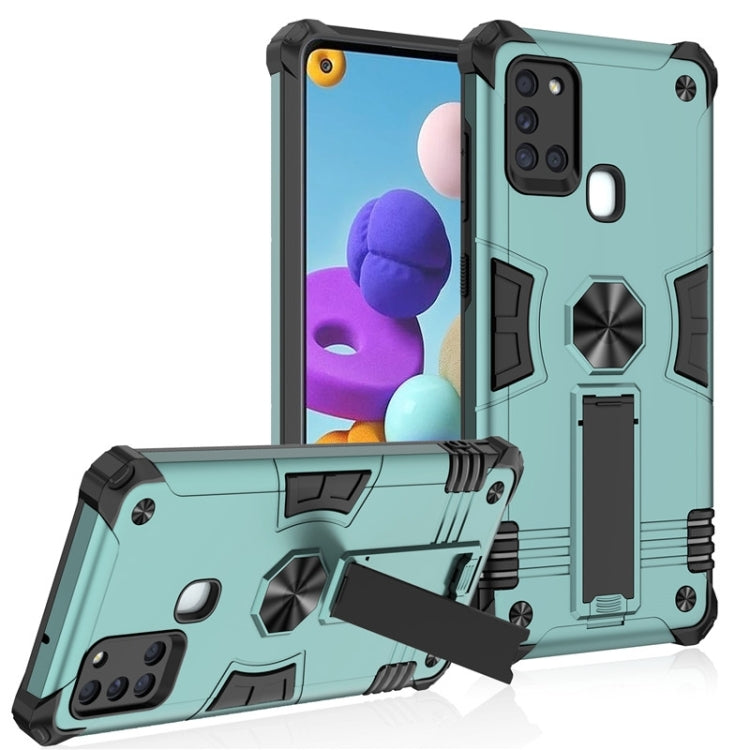 For Samsung Galaxy A21s 10 PCS Shockproof TPU + PC Protective Case with Invisible Holder