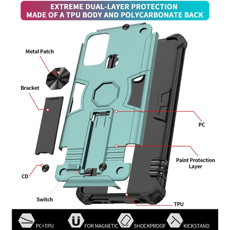 For Samsung Galaxy A21s 10 PCS Shockproof TPU + PC Protective Case with Invisible Holder