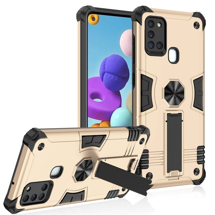 For Samsung Galaxy A21s 10 PCS Shockproof TPU + PC Protective Case with Invisible Holder