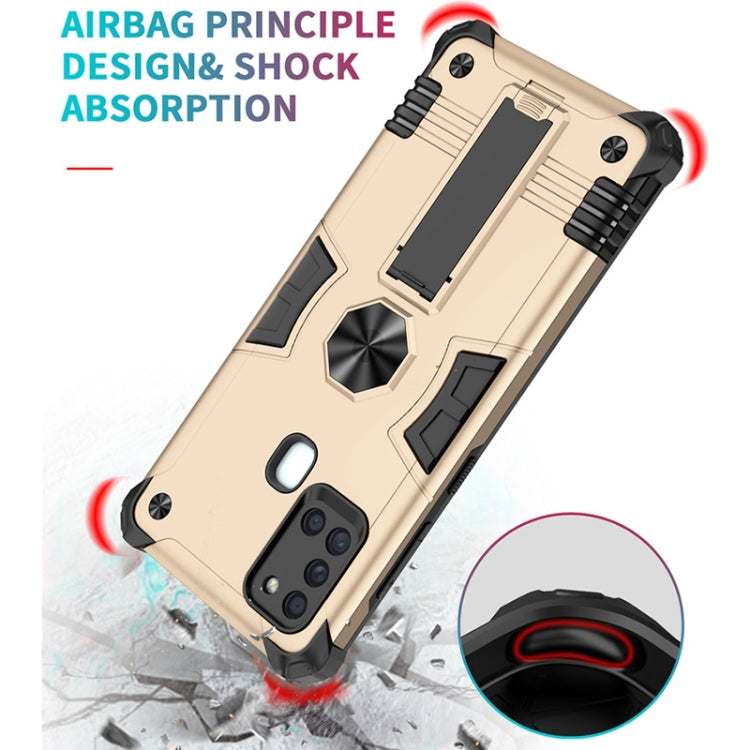 For Samsung Galaxy A21s 10 PCS Shockproof TPU + PC Protective Case with Invisible Holder