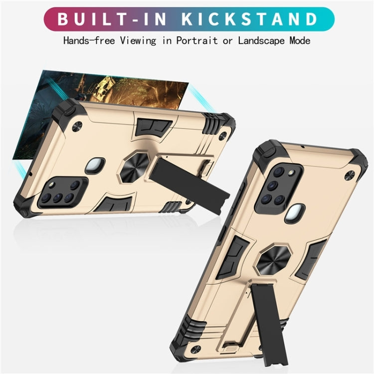 For Samsung Galaxy A21s 10 PCS Shockproof TPU + PC Protective Case with Invisible Holder
