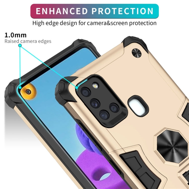 For Samsung Galaxy A21s 10 PCS Shockproof TPU + PC Protective Case with Invisible Holder