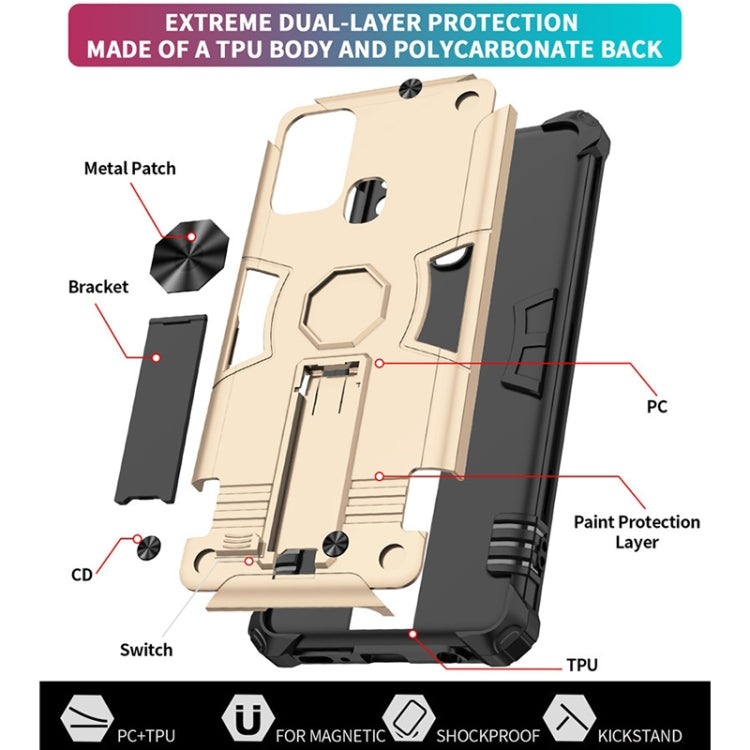 For Samsung Galaxy A21s 10 PCS Shockproof TPU + PC Protective Case with Invisible Holder