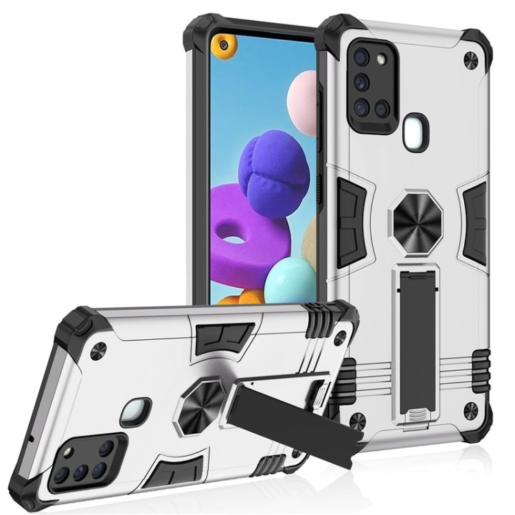 For Samsung Galaxy A21s 10 PCS Shockproof TPU + PC Protective Case with Invisible Holder