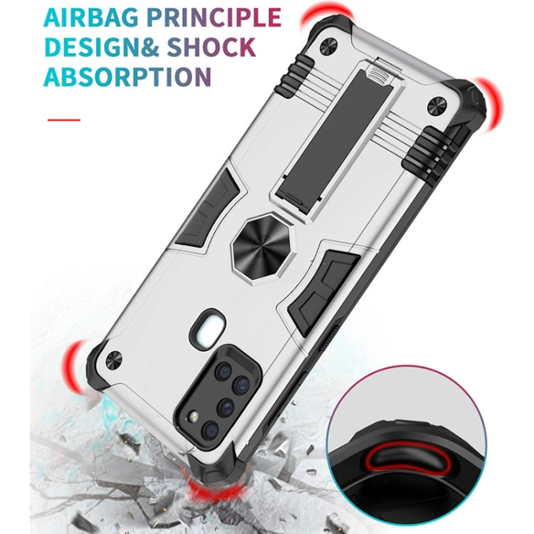 For Samsung Galaxy A21s 10 PCS Shockproof TPU + PC Protective Case with Invisible Holder