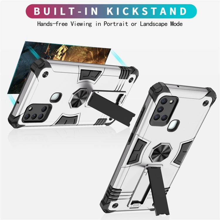 For Samsung Galaxy A21s 10 PCS Shockproof TPU + PC Protective Case with Invisible Holder