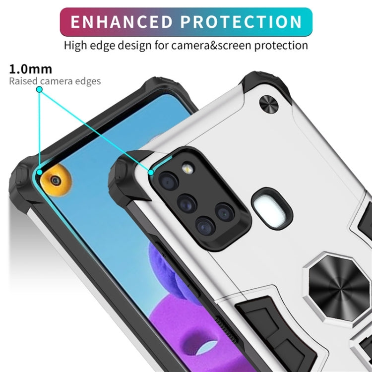 For Samsung Galaxy A21s 10 PCS Shockproof TPU + PC Protective Case with Invisible Holder