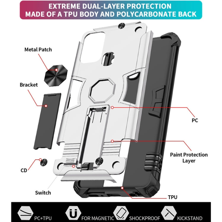 For Samsung Galaxy A21s 10 PCS Shockproof TPU + PC Protective Case with Invisible Holder