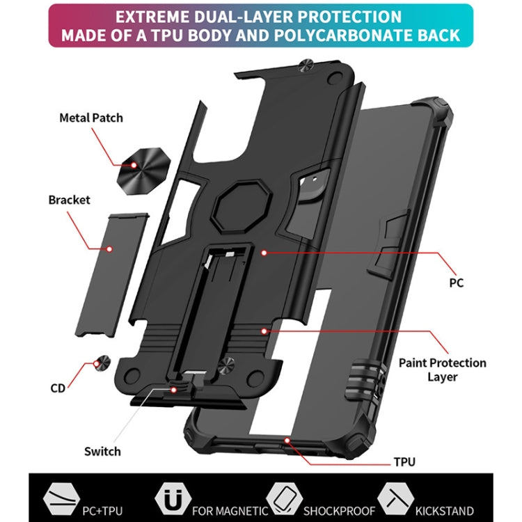 For Samsung Galaxy Note20 10 PCS Shockproof TPU + PC Protective Case with Invisible Holder