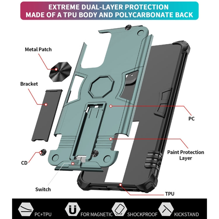 For Samsung Galaxy Note20 10 PCS Shockproof TPU + PC Protective Case with Invisible Holder