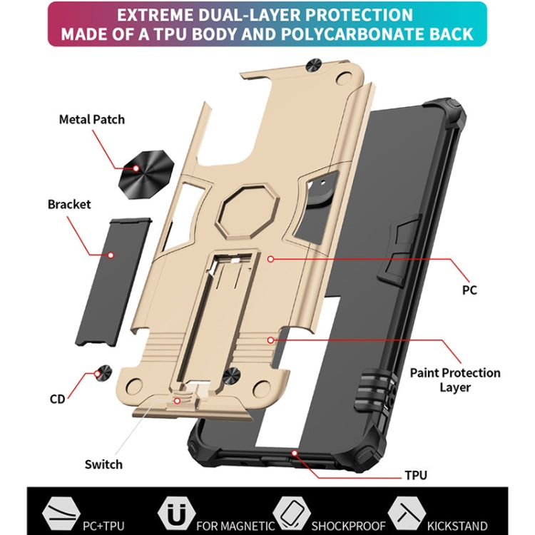 For Samsung Galaxy Note20 10 PCS Shockproof TPU + PC Protective Case with Invisible Holder