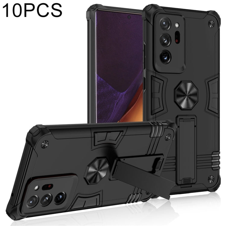 For Samsung Galaxy Note20 Ultra 10 PCS Shockproof TPU + PC Protective Case with Invisible Holder