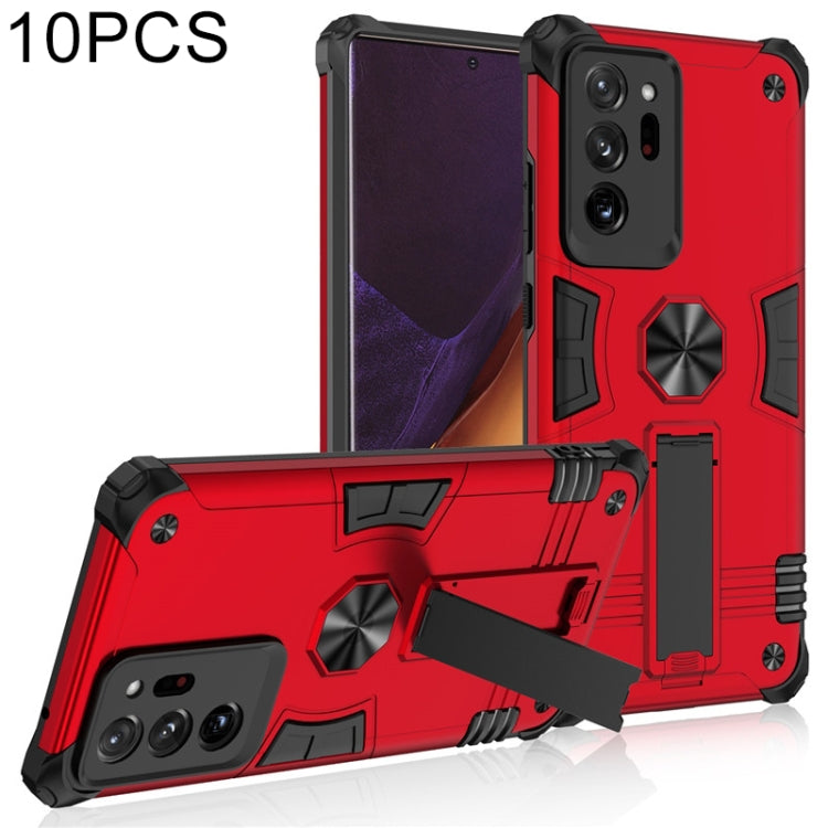 For Samsung Galaxy Note20 Ultra 10 PCS Shockproof TPU + PC Protective Case with Invisible Holder