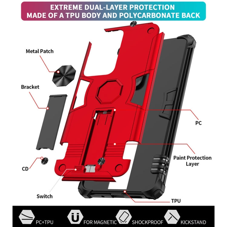 For Samsung Galaxy Note20 Ultra 10 PCS Shockproof TPU + PC Protective Case with Invisible Holder