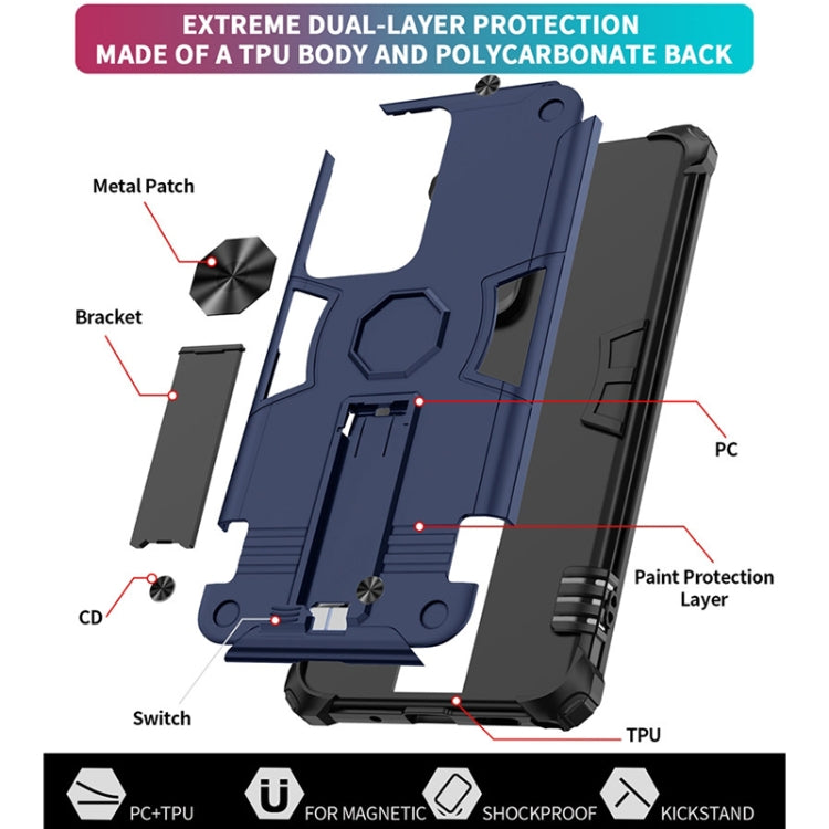 For Samsung Galaxy Note20 Ultra 10 PCS Shockproof TPU + PC Protective Case with Invisible Holder