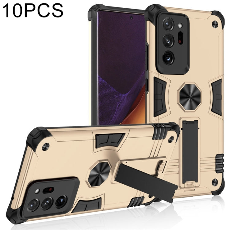 For Samsung Galaxy Note20 Ultra 10 PCS Shockproof TPU + PC Protective Case with Invisible Holder